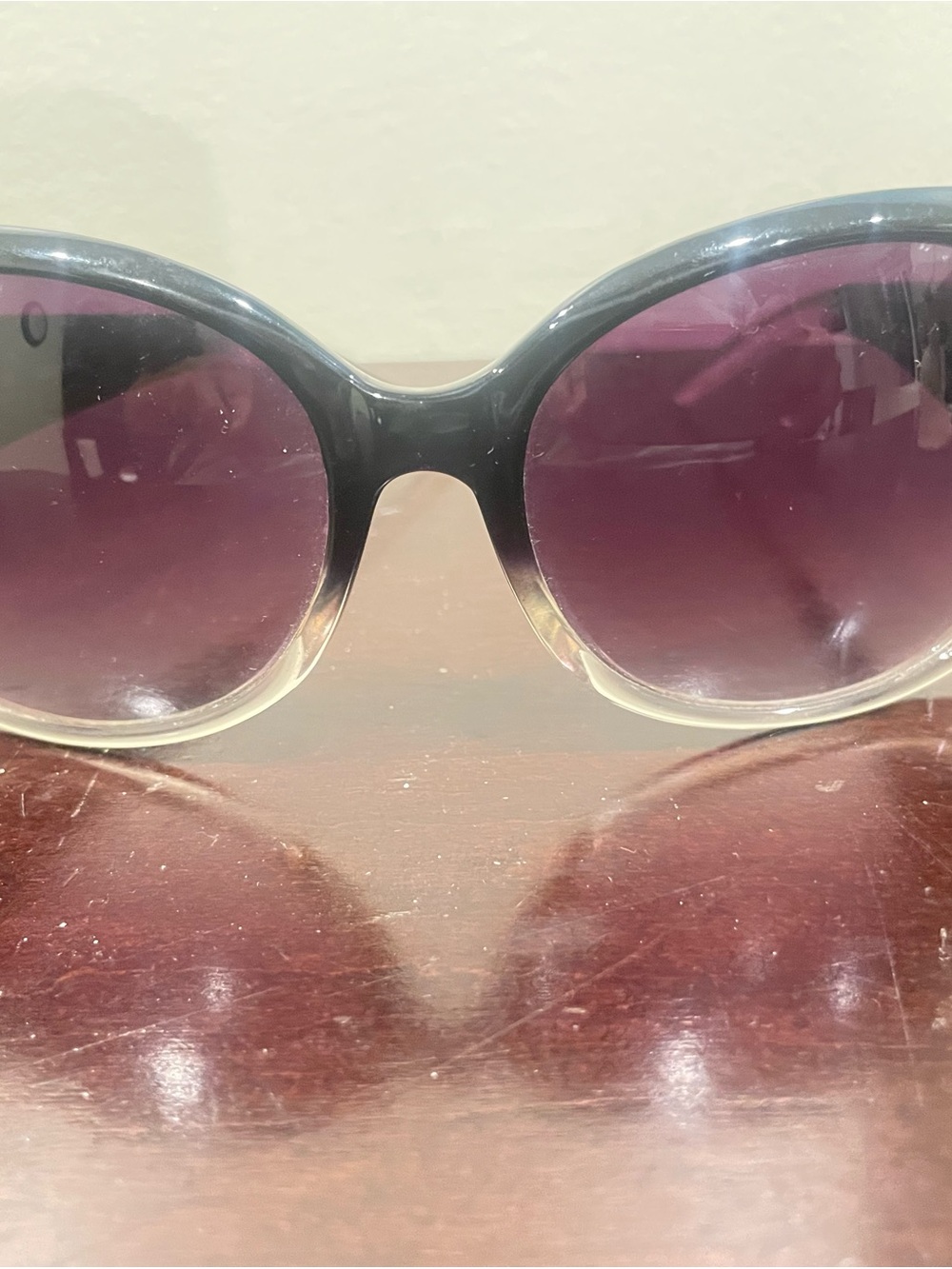 Guess Classic Rounded Women’s Sunglasses - Black Frame with Purple Lenses